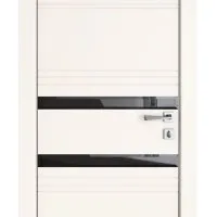 Дверь межкомнатная DO-515 Сливки/стекло Черное