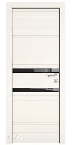 Дверь межкомнатная DO-515 Сливки/стекло Черное