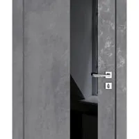 ШИ дверь DO-604 Бетон темный/стекло Черное