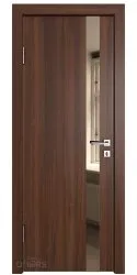 Дверь межкомнатная DO-507 Орех тисненый/зеркало Бронза