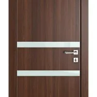 Дверь межкомнатная DO-513 Орех тисненый/стекло Белое