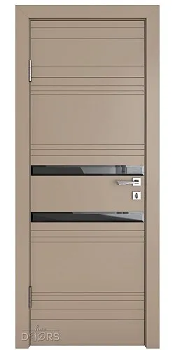 Дверь межкомнатная DO-515 Латте софт/стекло Черное