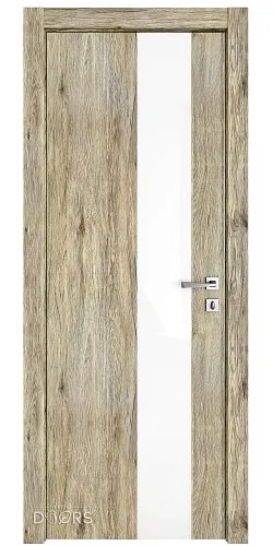 ШИ дверь DO-604 Рустик натуральный/стекло Белое