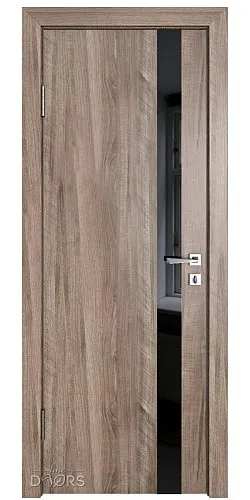 Дверь межкомнатная DO-507 Орех седой светлый/стекло Черное