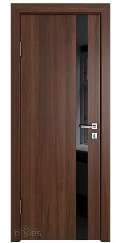 Дверь межкомнатная DO-507 Орех тисненый/стекло Черное