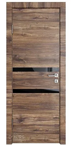 ШИ дверь DO-613 Лофт темный/стекло Черное