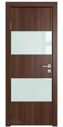 Дверь межкомнатная DO-508 Орех тисненый/стекло Белое