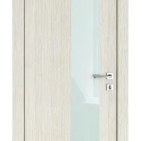 Дверь межкомнатная DO-504 Белая лиственница/стекло Белое