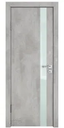Дверь межкомнатная DO-507 Бетон светлый/стекло Белое