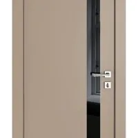 ШИ дверь DO-607 Латте софт/стекло Черное
