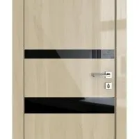 Дверь межкомнатная DO-512 Анегри светлый/стекло Черное