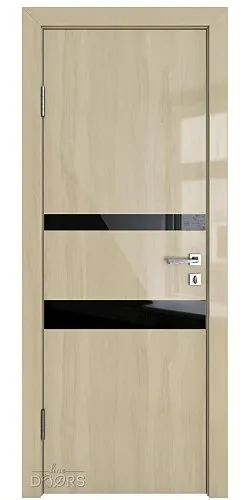 Дверь межкомнатная DO-512 Анегри светлый/стекло Черное