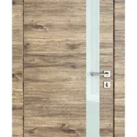 ШИ дверь DO-607 Лофт светлый/стекло Белое