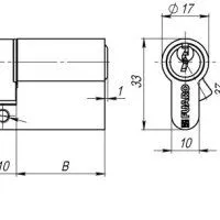 Цилиндровый Fuaro (Фуаро) механизм (100 CA/70) 1000CAKey70(30+10+30) CP хром 3Key