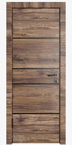 Дверь межкомнатная DG-517 Лофт темный/молдинги черные