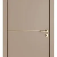 Дверь межкомнатная DG-522 Латте софт/молдинг золотой