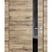 Дверь межкомнатная DO-507 Лофт светлый/стекло Черное