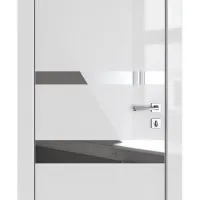 Дверь межкомнатная DO-512 Серый глянец/Зеркало