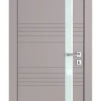 Дверь межкомнатная DO-514 Серый бархат/стекло Белое