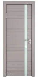 Дверь межкомнатная DO-514 Серый бархат/стекло Белое