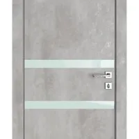 ШИ дверь DO-613 Бетон светлый/стекло Белое