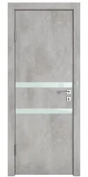 ШИ дверь DO-613 Бетон светлый/стекло Белое