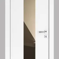 Дверь межкомнатная DO-510 Белый бархат/зеркало Бронза