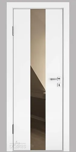 Дверь межкомнатная DO-510 Белый бархат/зеркало Бронза