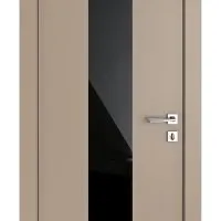 ШИ дверь DO-610 Латте софт/стекло Черное