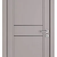 Дверь межкомнатная DG-M-7 Серый бархат/молдинги черные