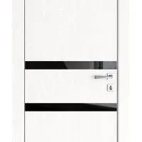 Дверь межкомнатная DO-513 Жемчуг/стекло Черное