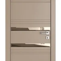 Дверь межкомнатная DO-515 Латте софт/зеркало Бронза