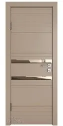 Дверь межкомнатная DO-515 Латте софт/зеркало Бронза