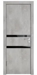 Дверь межкомнатная DO-513 Бетон светлый/стекло Черное