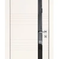 Дверь межкомнатная DO-514 Сливки/стекло Черное