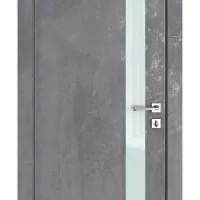 Дверь межкомнатная DO-507 Бетон темный/стекло Белое