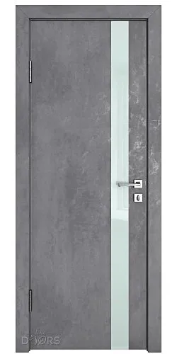 Дверь межкомнатная DO-507 Бетон темный/стекло Белое
