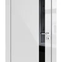 ШИ дверь DO-607 Серый глянец/стекло Черное