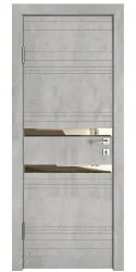 Дверь межкомнатная DO-515 Бетон светлый/зеркало Бронза