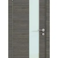 Дверь межкомнатная DO-504 Ольха темная/стекло Белое