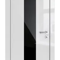 ШИ дверь DO-610 Серый глянец/стекло Черное