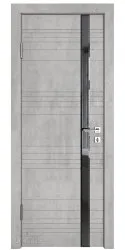 Дверь межкомнатная DO-514 Бетон светлый/стекло Черное