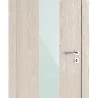 Дверь межкомнатная DO-510 Ясень капучино/стекло Белое