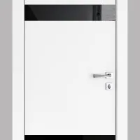 ШИ дверь DO-602 Белый бархат/стекло Черное