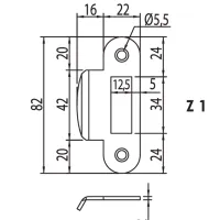 Защелка бесшумная под цилиндр 1885P SC