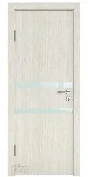 Дверь межкомнатная DO-513 Белая лиственница/стекло Белое