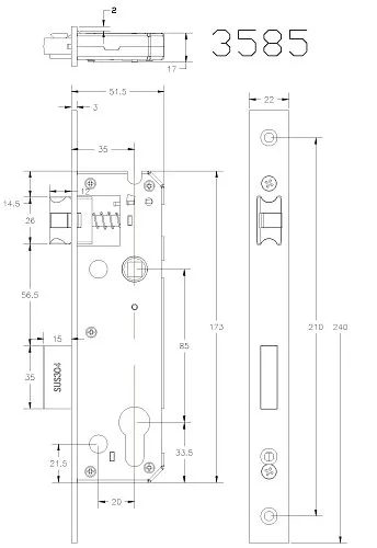 Электронный гостиничный замок HSU-9939-S