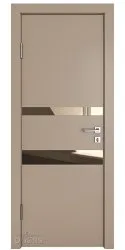 Дверь межкомнатная DO-512 Латте софт/зеркало Бронза