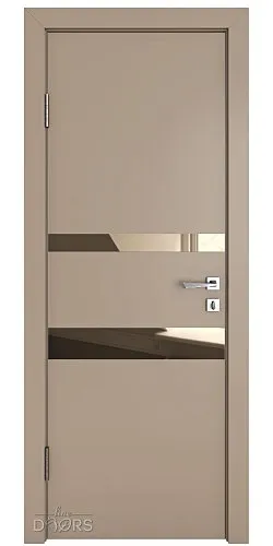 Дверь межкомнатная DO-512 Латте софт/зеркало Бронза