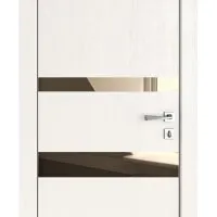 ШИ дверь DO-612 Белый ясень/зеркало Бронза